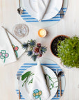 Bonham Blue Stripe Placemat Circular-Set/4