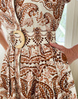CARA CARA Octavia Dress Palm Paisley Ivory