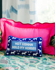 Needlepoint Pillow Hold My Horses