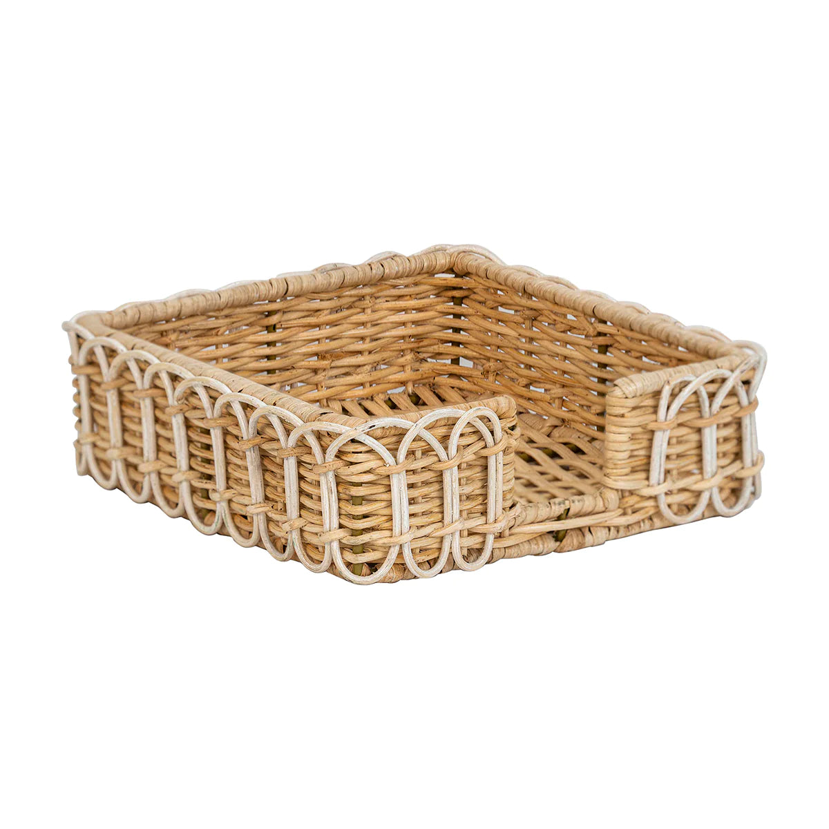 JULISKA Provence Rattan Luncheon Napkin Holder Whitewash