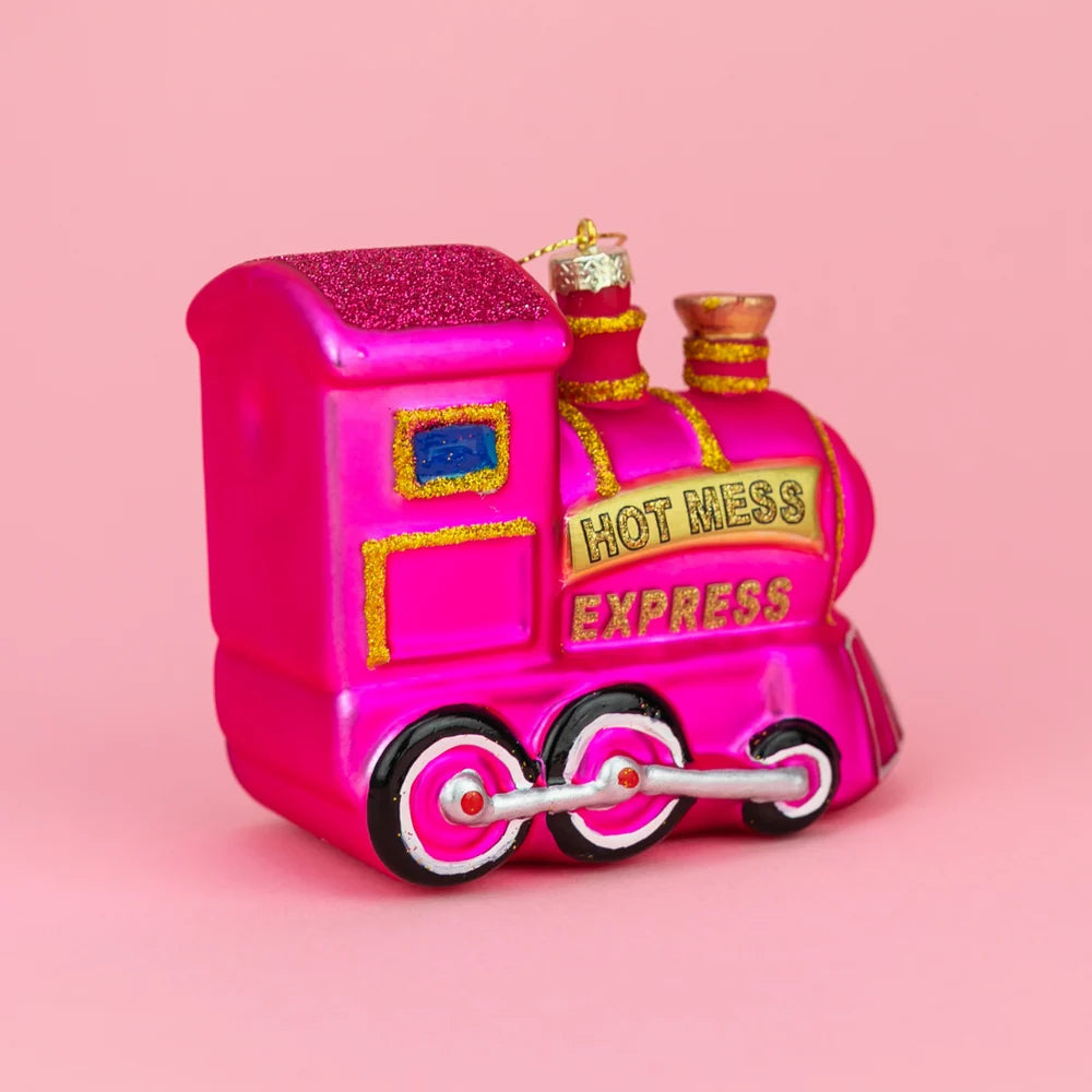 Hot Mess Express-Train Glass Ornament