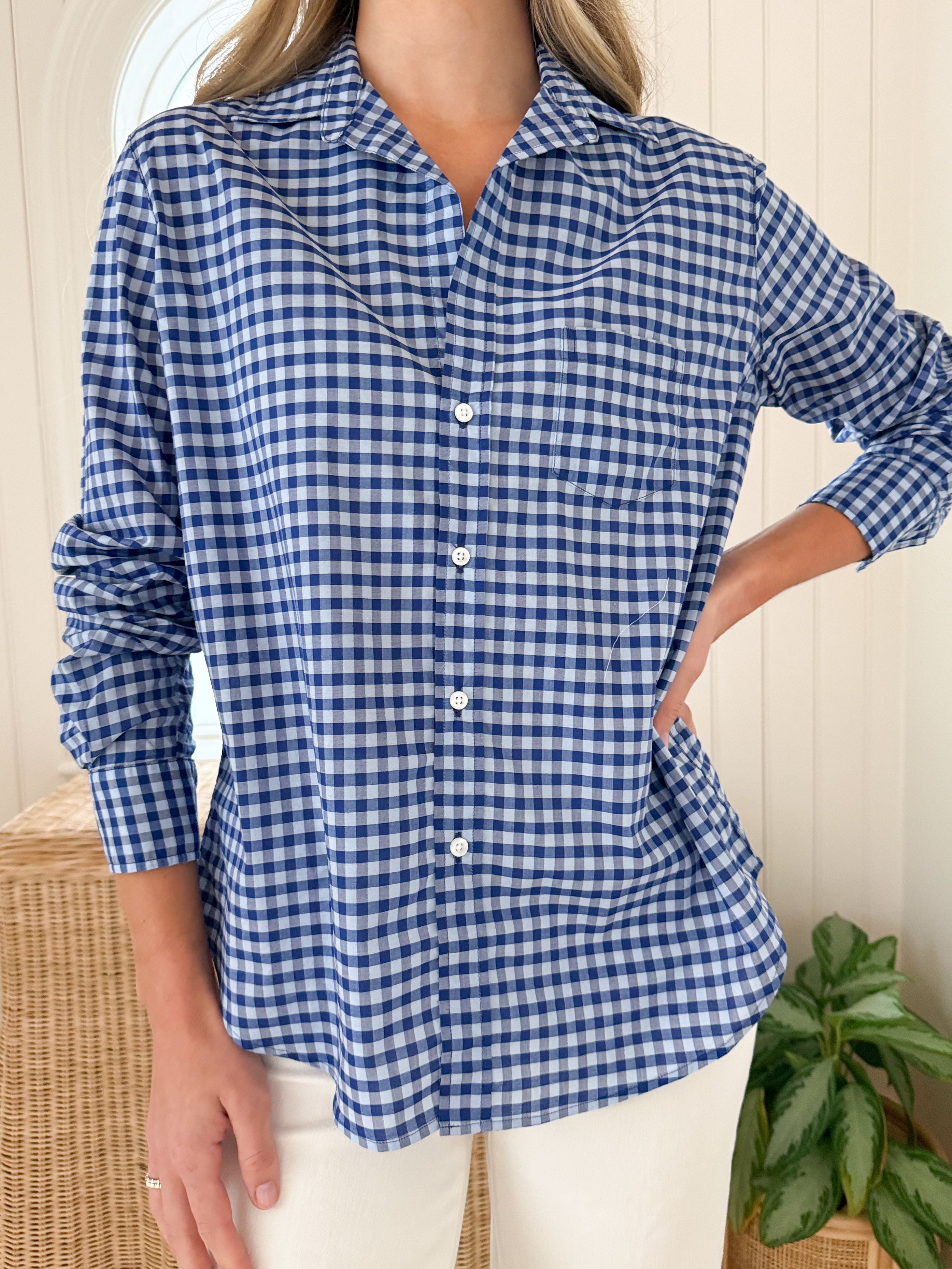 FRANK &amp; EILEEN Eileen Button Up Blue/Light Blue Check