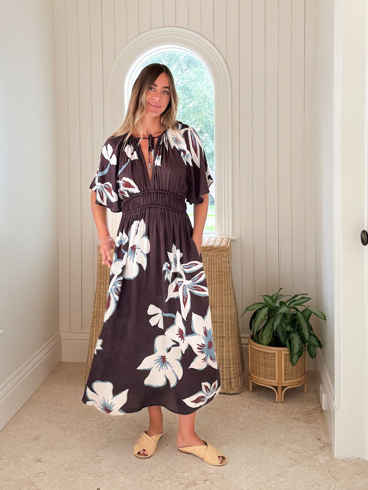 OMIKA Kira Midi Dress Adrienne Ganache
