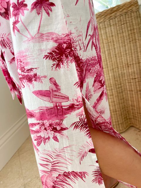 LOLA AUSTRALIA Stevie Shirtdress Luxe Palm Pink