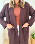 FRAICHE Travel Coat Sweater Espresso