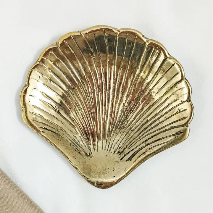 Brass Trinket Tray Shell Pearl
