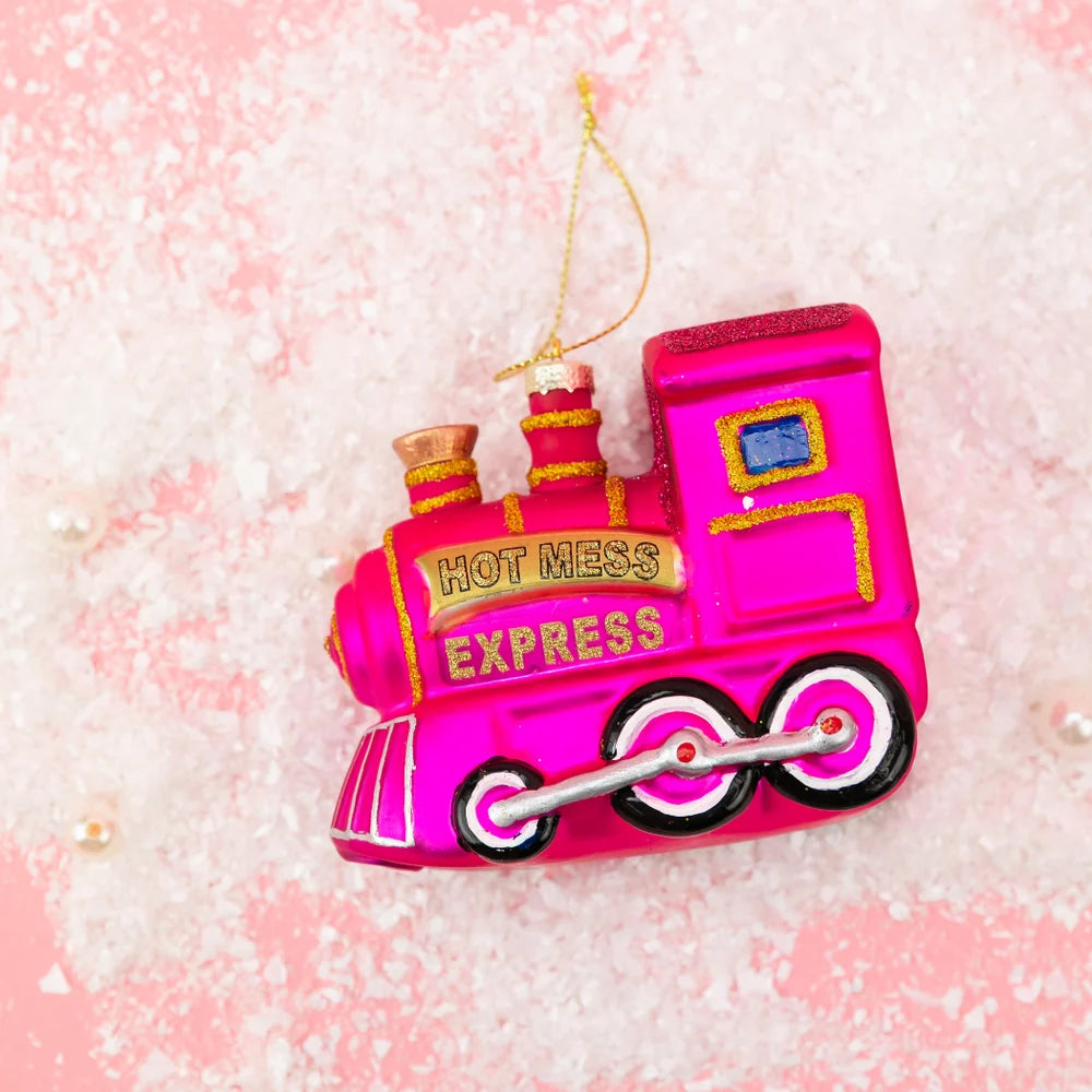 Hot Mess Express-Train Glass Ornament