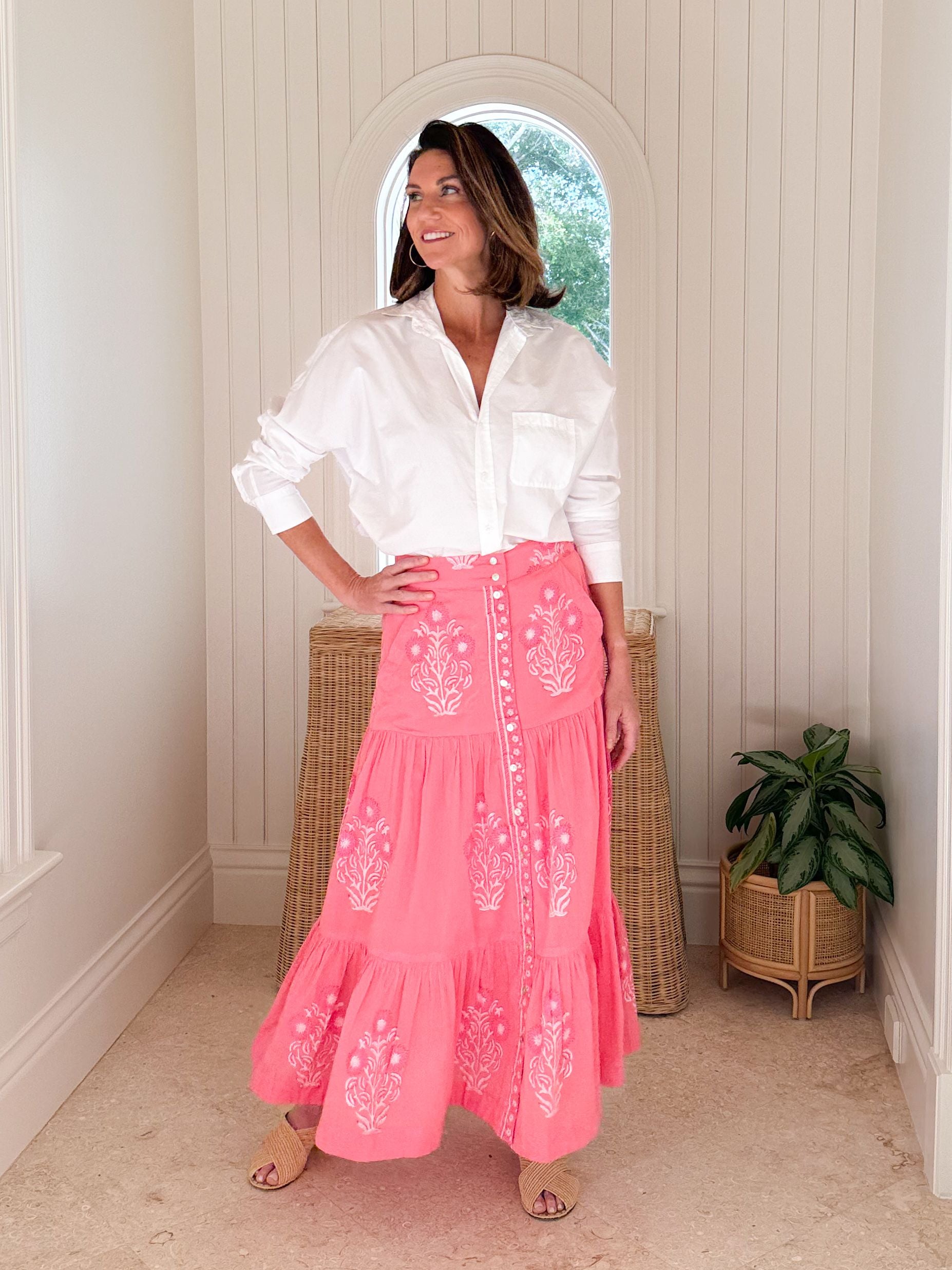 OLIPHANT Button Front Skirt Raton Pink – Matilda's Life Style