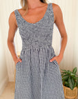 MAREA Cora Dress Navy Gingham