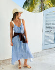 FRAE The Dody Maxi Dress Blue Stripe