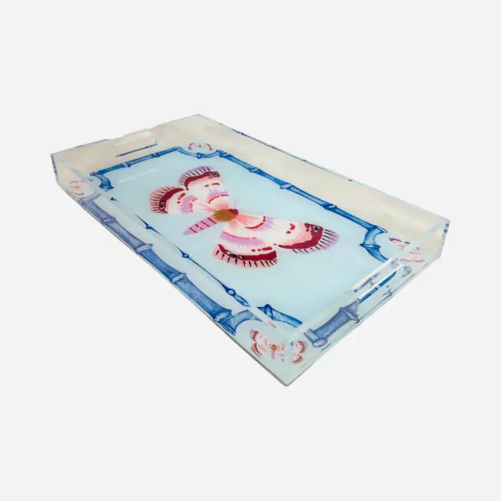 Bamboo Butterfly Acrylic Tray