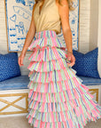 LOLA AUSTRALIA Valentina Skirt Fluro Multi Stripe