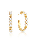 CAPUCINE DE WULF Berry Gem Hoop Earrings Mother of Pearl