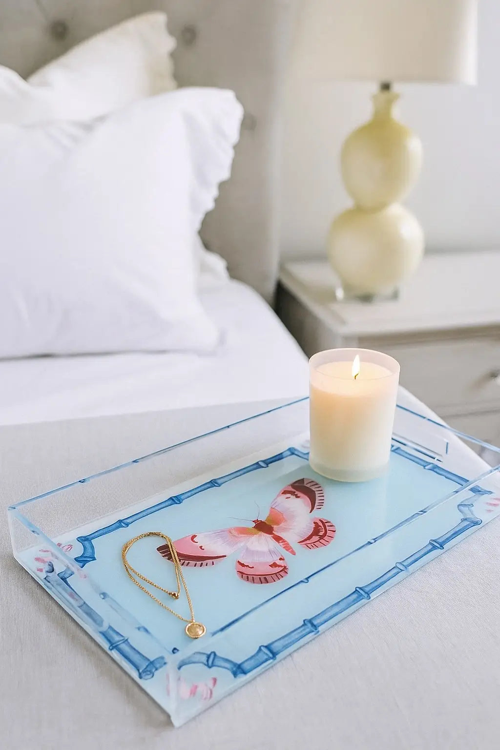 Bamboo Butterfly Acrylic Tray