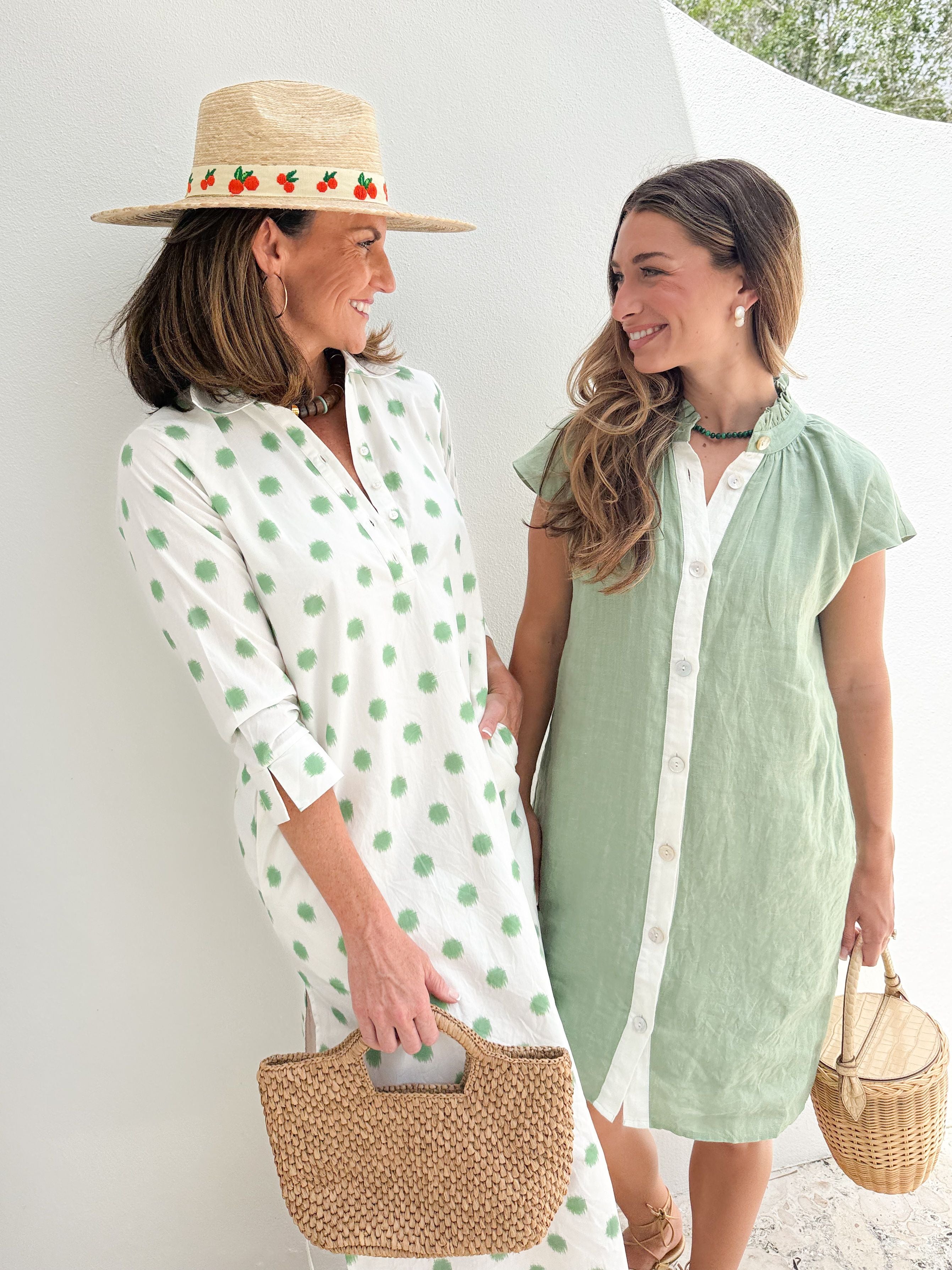 NAVYBLEU Sara Dress Green Polka