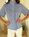 NAVYBLEU Bessie Top Chambray