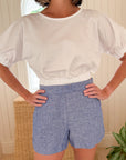 KASIA Cosmos Round Neck Top White