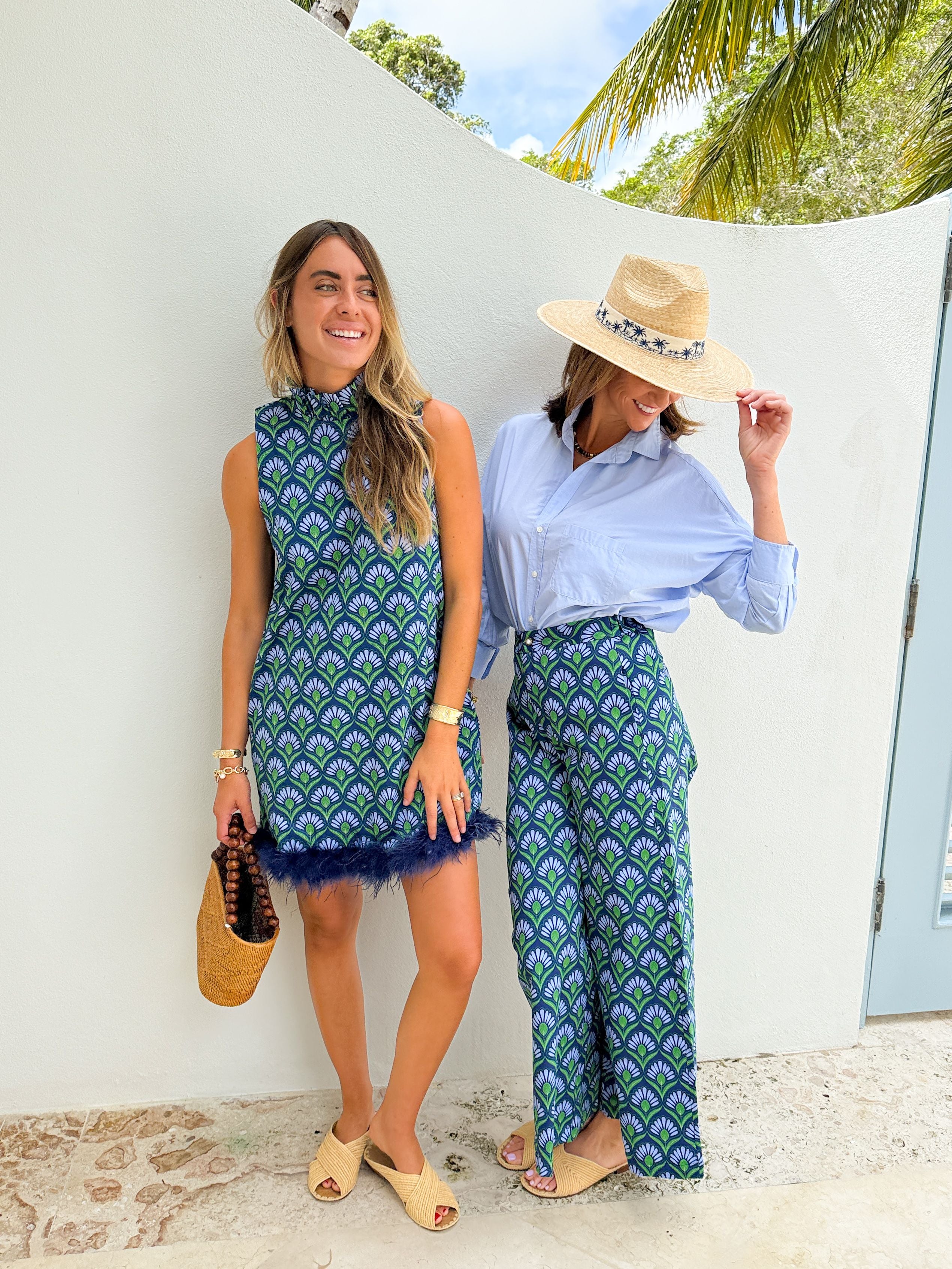 PROSPERINA Carlisle Shift Dress Fan Fete Blue