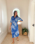 WALKER & WADE Day Break Dress Electric Blue Fern