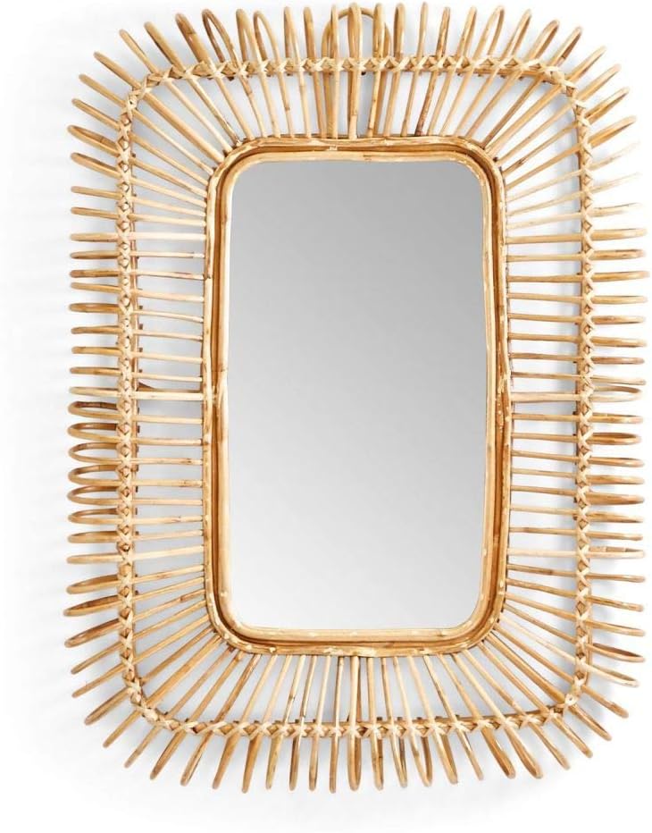 Rectangle Cane Hand Crafted Mirror
