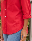 FRANK & EILEEN Eileen Relaxed Button Up Crimson Denim