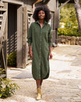 FRANK & EILEEN Rory Maxi Shirtdress Forest Corduroy