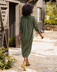 FRANK & EILEEN Rory Maxi Shirtdress Forest Corduroy