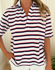 FRANK & EILEEN Patty Popover Red/Navy/White Stripe
