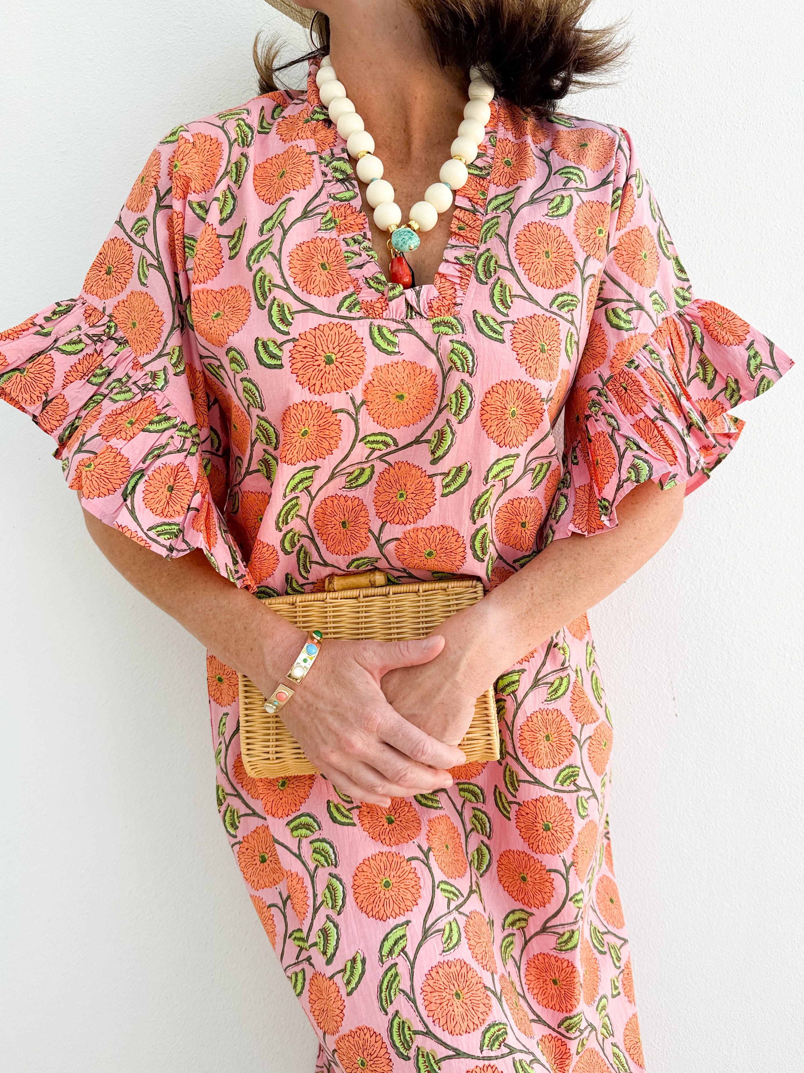 FITZROY &amp; WILLA Soleil Dress Pink/Orange Floral