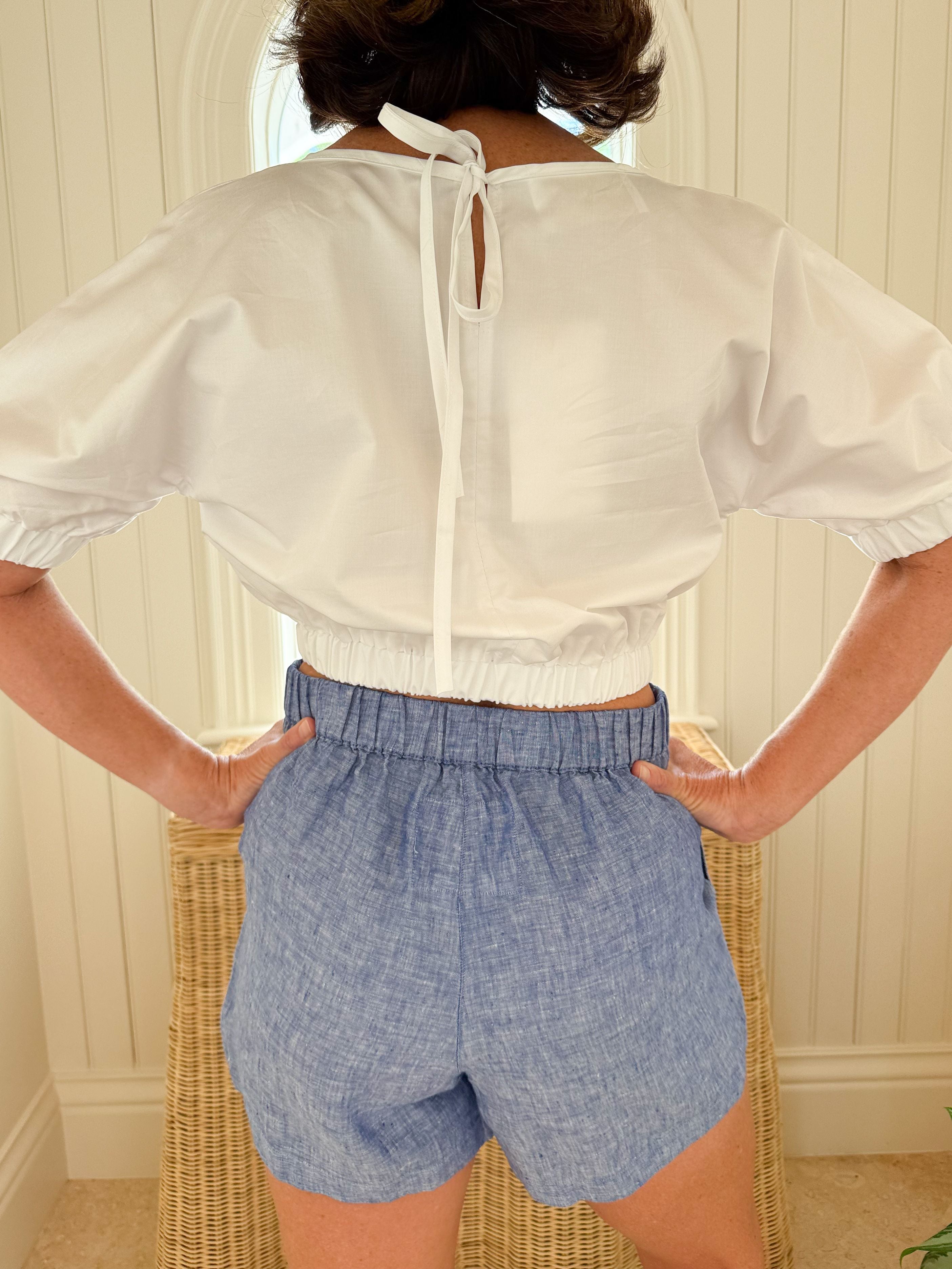 KASIA Cosmos Round Neck Top White