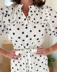 LOLA AUSTRALIA Pacific Dress Polka Navy