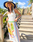 ME369 Vanessa Printed Midi Skirt Magic Ocean