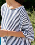 FRANK & EILEEN Olive Capelet Navy French Stripe