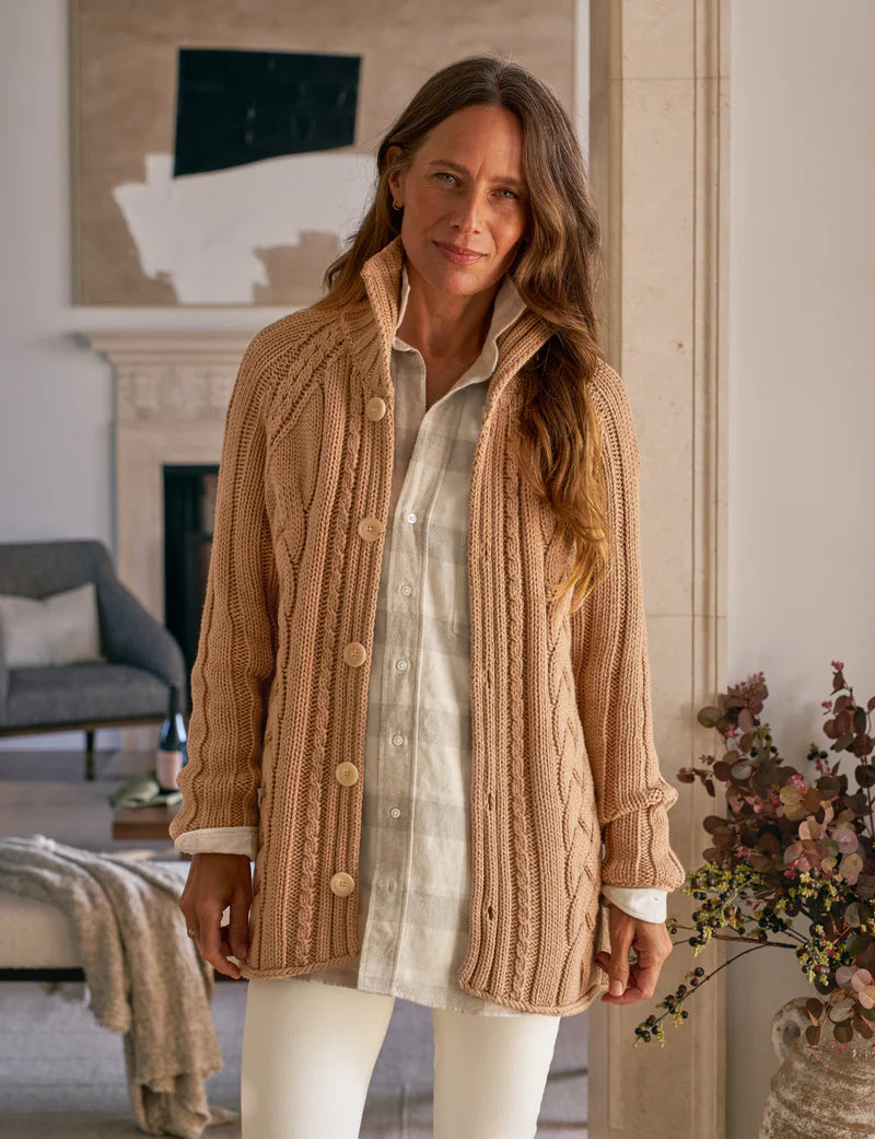 FRANK &amp; EILEEN Cotswolds Cardigan Camel