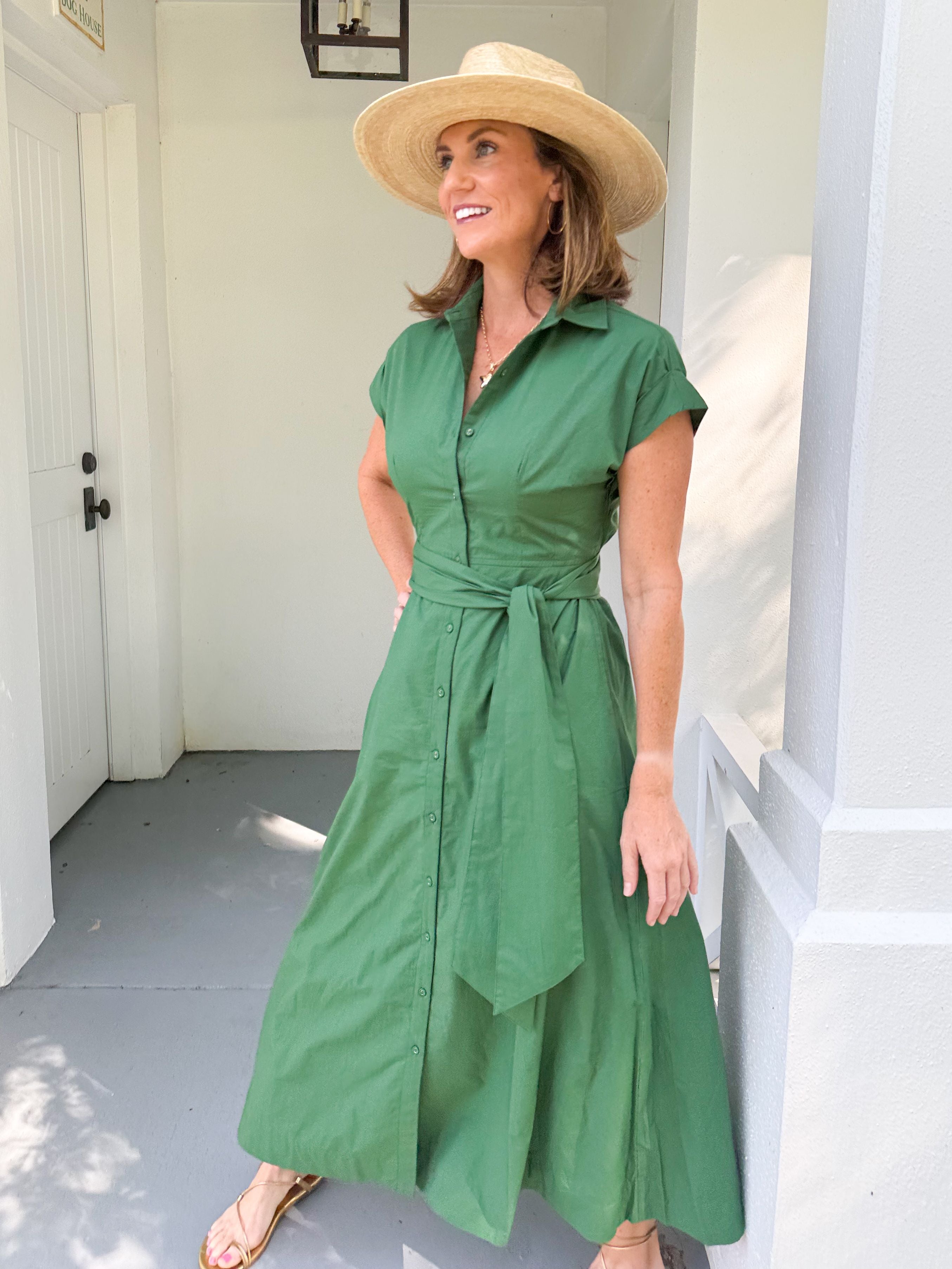 FRAICHE Celine Dress Forest Green