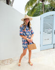 OLIPHANT Collared Mini Shirt Dress Raj Navy