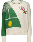 FINAL SALE MINNIE ROSE Cotton Pickleball Sweater Golf Green