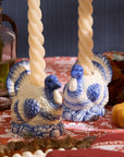 Blue & White Turkey Candle Holders-Set/2