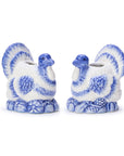 Blue & White Turkey Candle Holders-Set/2