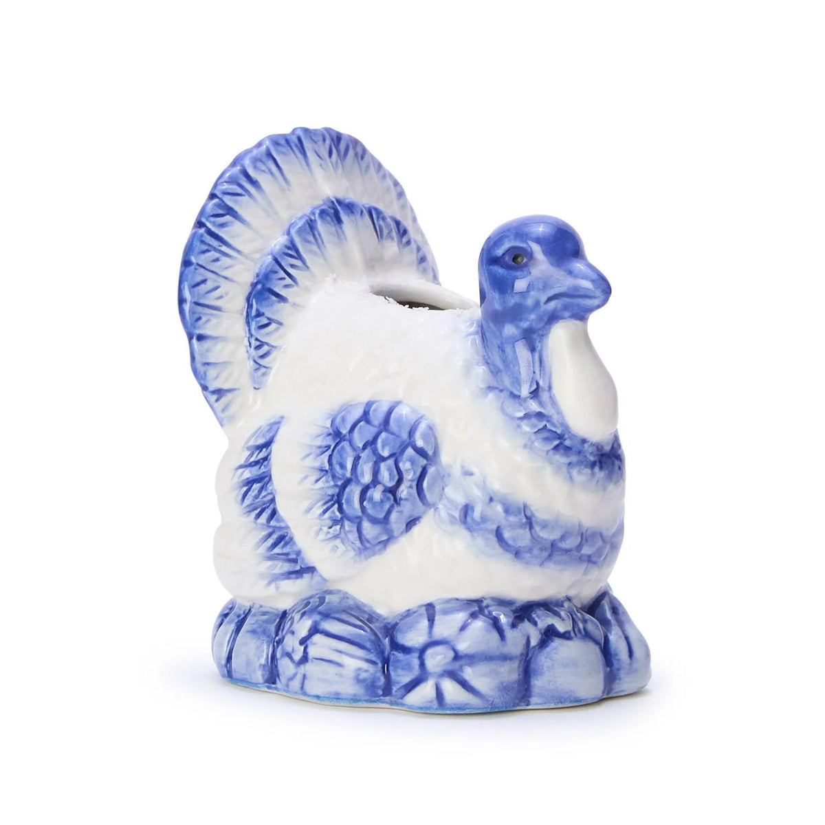 Blue &amp; White Turkey Candle Holders-Set/2