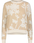 MINNIE ROSE Floral Cashmere Sweater Brown Sugar