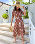 BEAU & RO Jane Dress Chocolate Flower