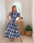 OLIPHANT Belted Shirt Dress Beckett Navy