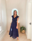 MER ST. BARTH Giselle Maxi Navy Turquoise Ikat