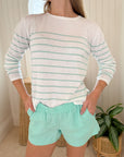 HIHO Brittany Sweater Ice Green Stripe