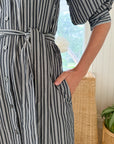 GRACE & BARDOT Hazel Dress Midnight Pinstripe