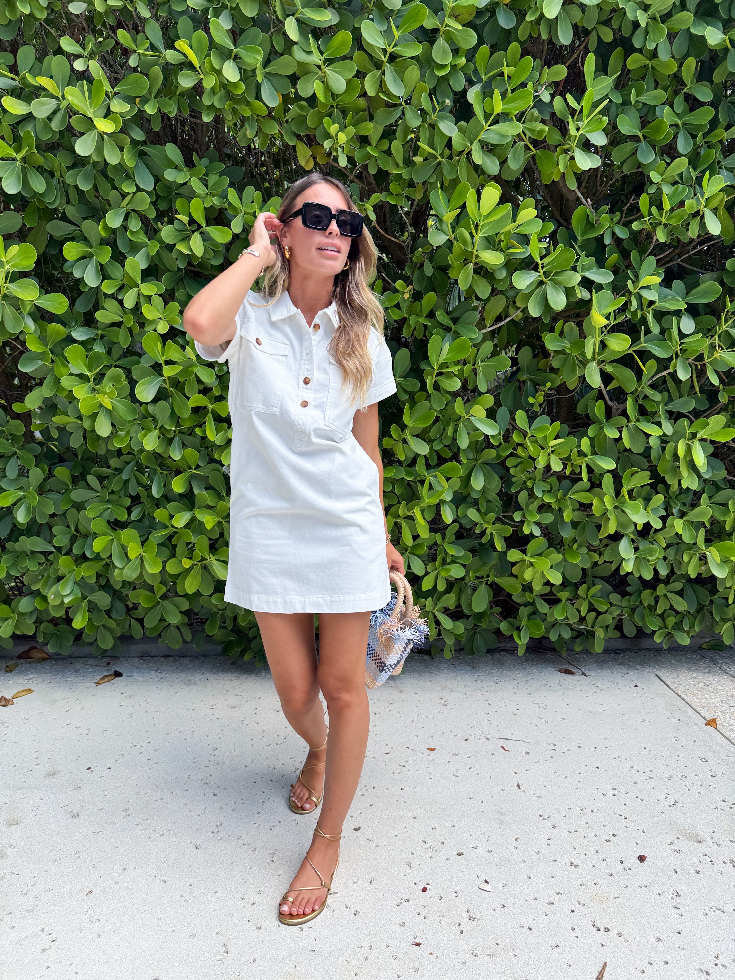 MAREA Denim Utility Dress Ivory