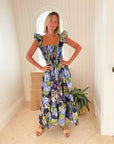 CARA CARA Ruby Dress Avery Floral Evening Blue