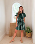 CARA CARA Asbury Mini Dress Polka Dot Green