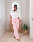 FRANK & EILEEN Limerick Wide Leg Pant Red Stripe